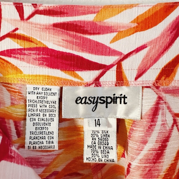 Easy Spirit Silk/Linen Blend Palm Print Pant - Picture 5 of 5
